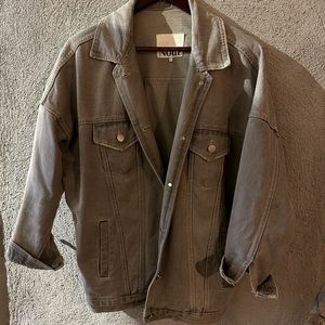 Grey Boyfriend-Fit Demin Jacket